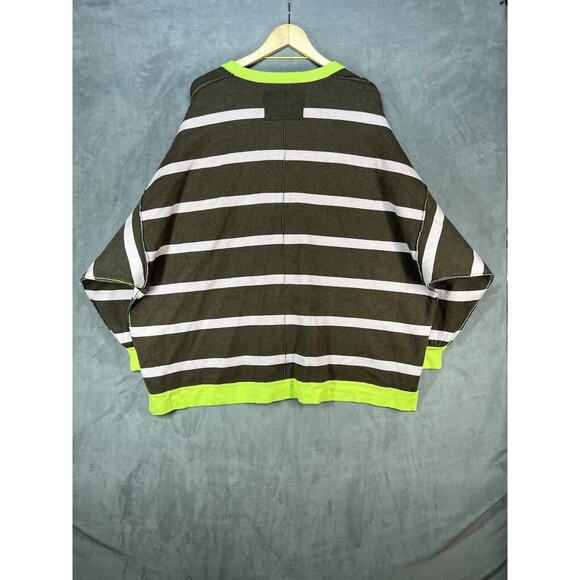 Free People We The Free Manny Cardi Brown Stripe Cardigan Sweater Size Medium - Picture 7 of 11